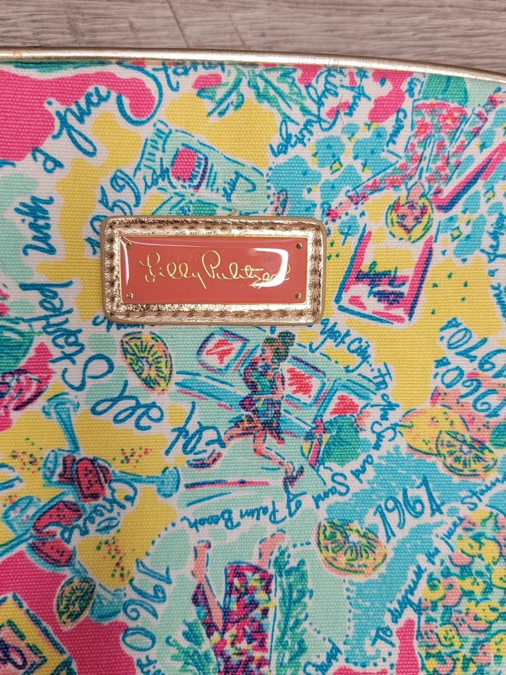 Rare Lilly Pulitzer All Done Up Makeup Bag in Multicolor In The Beginning NWOT